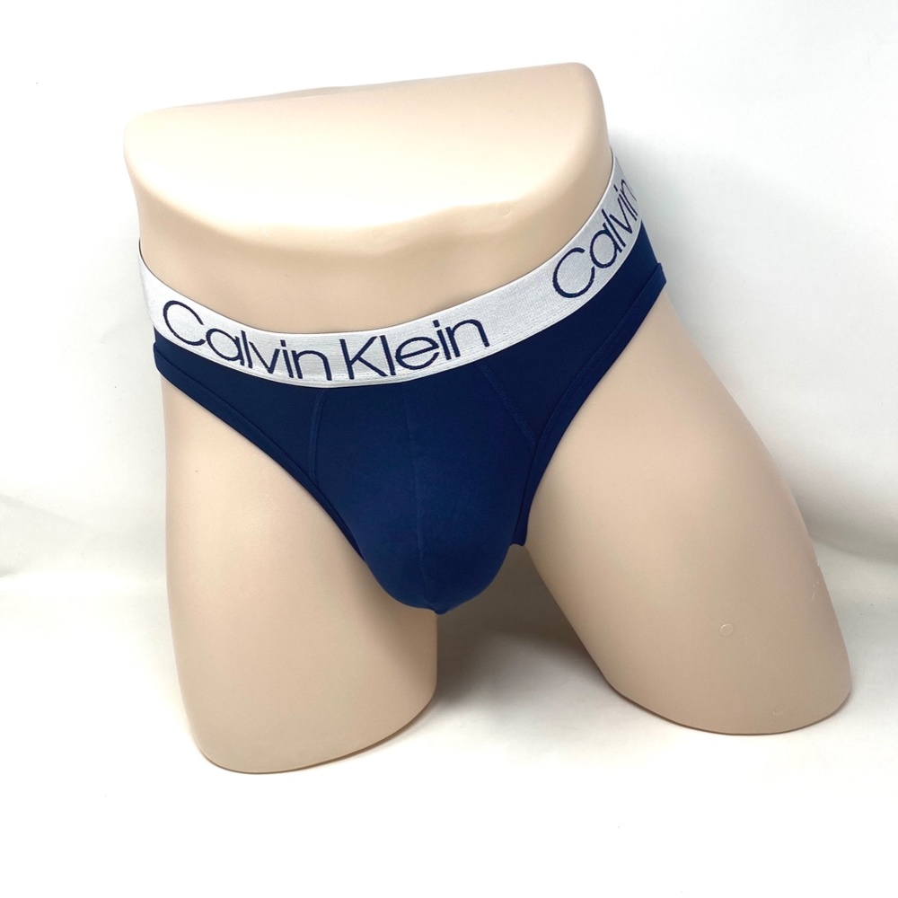 Calvin Klein Men Underwear Microfiber 3-Pack Hip Brief Red/Blue Size NP22110947 - Picture 2 of 7